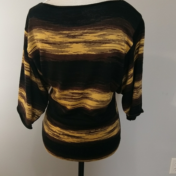 Style and CO wool sweater in yellow brown and blac - Picture 3 of 4